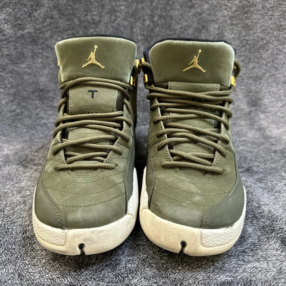 Nike‎ Air Jordan 12 Retro GS Olive Lux Class of 2003 5.5Y Gold